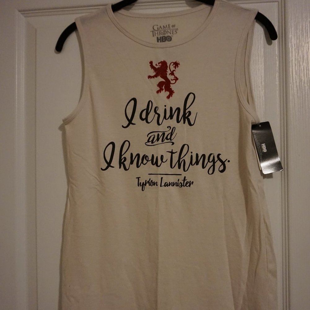 NEW Game of Thrones I Drink and I Know Things Women's Size Medium Tank Top Shirt